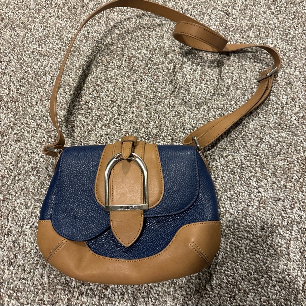 Vintage JW Hulme Co Equestrian Leather  Purse bag